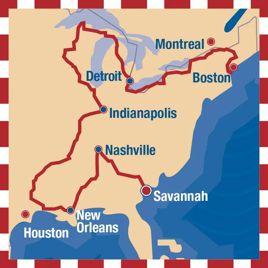 28 States Marathon 2027 route map