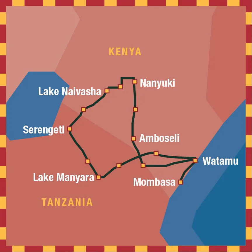 Southern Cross Safari route map