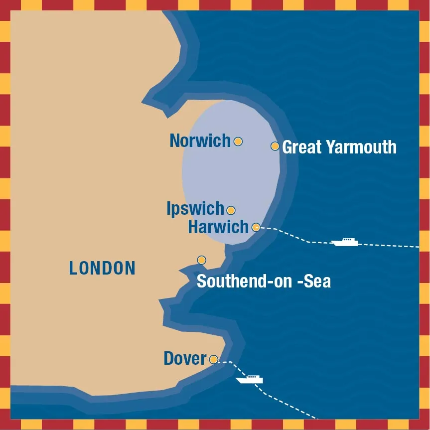 Suffolk Cloverleaf route map